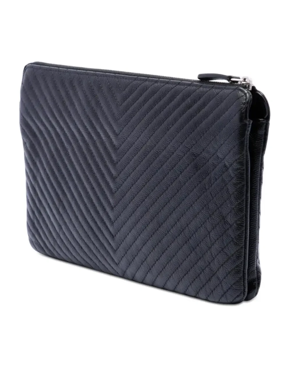 Chanel Cc Chevron Caviar Zip Clutch #297872C11B